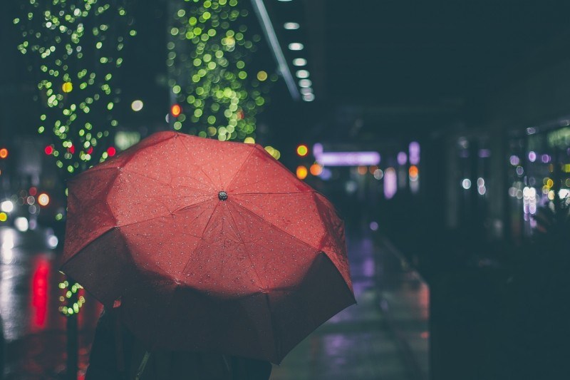 person rain umbrella